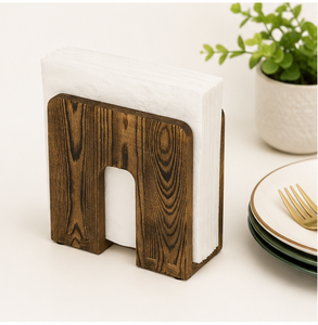 Porta Servilletas de Madera Rústico Hecho a Mano para Mesa de Comedor, Soporte Vertical de Madera Sólida para Papel Tisú, Organizador para Hogar y Restaurante - Product Image 6