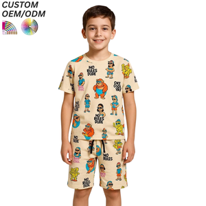 Camisetas de Manga Corta para Niños y Niñas, Diseño de Dibujos Animados, Estilo Holgado, Tendencia Verano 2026, Exportación, 100% Algodón, Casual - Product Image 1