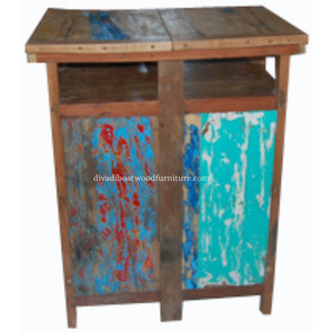 Recycled Boat Wood <b>Bar</b> Counter Reclaimed Wood <b>Home</b> <b>Bar</b> Table Original Colorful Reclaimed Boat Furniture Commercial <b>Bar</b> - Product Image 2