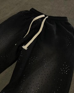 กางเกงขายาวทรงบานสีดำสำหรับผู้ชาย AMS SPORTS INTL เอวยางยืด มีเชือกผูก กระเป๋าหลายช่อง ระบายอากาศได้ดี สวมใส่สบาย เหมาะสำหรับฤดูใบไม้ร่วง ผลิตจากผ้าฝ้ายถัก ล้างด้วยกรด ซักแห้งเร็ว - Product Image 4