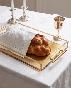 Élégant plateau à pain Judaica en métal et plastique, un ajout magnifique à votre table, portable, anti-poussière, rectangulaire - Product Image 6