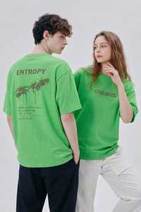 T-shirt vert surdimensionné en coton 100% pour hommes, design personnalisé, t-shirts de sport imprimés à manches courtes, motif uni décontracté, taille plus - Product Image 4