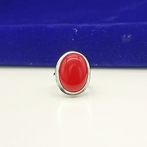 แหวนปะการังสีแดงธรรมชาติ แหวนทำมือประดับอัญมณี แหวนสำหรับทุกเพศ - Product Image 2