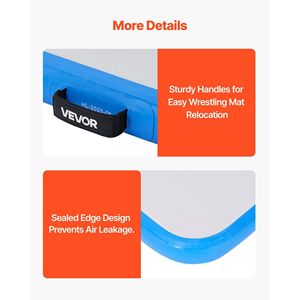 Colchoneta Inflable de PVC para Lucha Libre de 10x5 pies, Gruesa, Plegable, para Interiores y Exteriores, Gimnasio en Casa, Ejercicio, Protección para Artes Marciales - Product Image 6