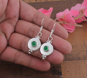 925 <b>Sterling</b> <b>Silver</b> Gold Plated Blue Lace Agate Water Drop Earrings | Vintage Handcrafted Earring <b>Wire</b> Dangle Earrings for - Product Image 4