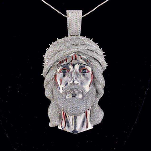 Colgante de Lujo para Hombre con Diamantes de Imitación Moissanita, Chapado en Plata 925, Acabado de Alta Calidad para Fiesta, Venta Especial - Product Image 1
