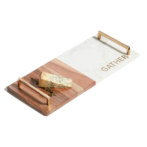 ถาดเสิร์ฟหินอ่อนด้ามจับโลหะถาดเสิร์ฟหินอ่อน - Product Image 1