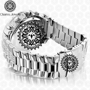 Reloj de Lujo Charm Jewells para Hombre, de Acero Inoxidable, Esfera de 40 mm, Correa de 20 cm, Movimiento Mecánico, Resistente al Agua 10 Bar, Fecha Automática - Product Image 4