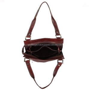 Sacs à main en cuir véritable pour femmes, design classique de luxe, 1 chaîne complète, poches zippées, 2 poches intérieures, sac à main spacieux pour dames - Product Image 3