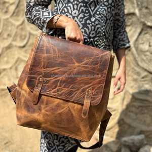 Nuevas mochilas de viaje hechas a mano reales de cuero de grano completo con estilo Vintage, mochilas de oficina multiusos, mochilas escolares - Product Image 2