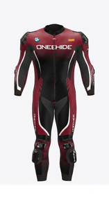 Traje de cuero prémium para hombre, mono de moto de una pieza para carreras con protectores, ideal para el día de pista, con joroba - Product Image 1
