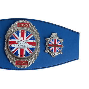 Cinturón de Campeonatos Británicos con Diseño de Union Jack y Emblema Plateado 2025, Cinturón de Título Personalizable de Calidad Premium - Product Image 3