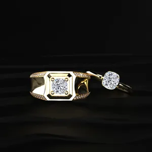 New Fashion Lab Grown Round Shape Yellow Gold Luxury Engagement <b>Rings</b> for Men and Women Buy Direct From <b>Indian</b> Supplier - Product Image 1