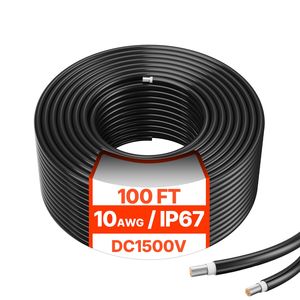 Cavo di Prolunga per Pannello Solare Nero da 30 Metri 10AWG, Cavo Impermeabile PV 6mm² per Alimentazione e Prolunghe Elettriche - Product Image 1