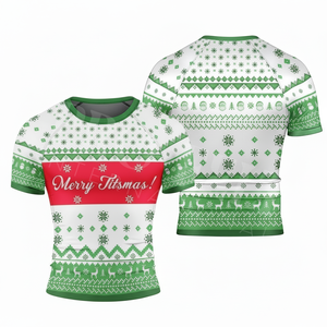 Customized Printed Pattern Short Sleeve Casual Apparel <b>Compression</b> <b>Shirts</b> Outdoor Muscle Skinny Fitted Heavy Duty Rash Guards - Product Image 5