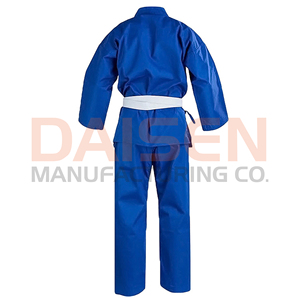 Tenue de judo bleue pour enfants en coton, coupe classique, ceinture blanche incluse, kit d'entraînement pour enfants - Product Image 2