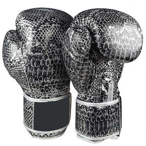 Guantes de Boxeo de Cuero con Logotipo Personalizado de Alta Calidad, Guantes Profesionales para Adultos con Estampado, 14 oz, Antideslizantes, con Cordones para la Muñeca, para Uso en el Gimnasio - Product Image 1
