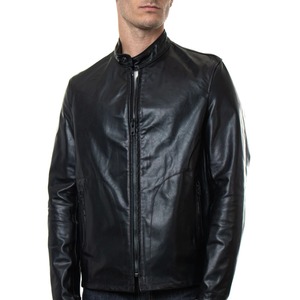 เสื้อแจ็คเก็ตหนัง PU ผ้าขนสัตว์สำหรับผู้ชาย สไตล์ลำลอง ใส่ได้ทั้งฤดูใบไม้ผลิและฤดูใบไม้ร่วง กันลม ทรงเข้ารูป ซิป แขนยาว ขายส่ง - Product Image 1