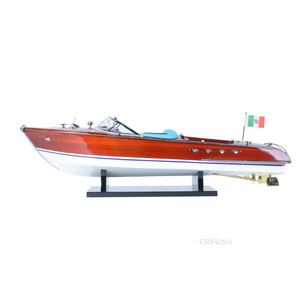 Wooden Riva Aquarama Large Speedboat Model Handmade Painted Eco-Friendly Luxury Boat <b>Ornament</b> Nautical Home Decor - Product Image 2