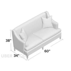 โซฟา Loveseat รุ่น Durban ขนาด 60 นิ้ว ดีไซน์หรูหราหุ้มเบาะอย่างดี สำหรับ 2 ที่นั่ง เหมาะสำหรับตกแต่งบ้านสไตล์โมเดิร์น โดย Uber Decor - Product Image 1