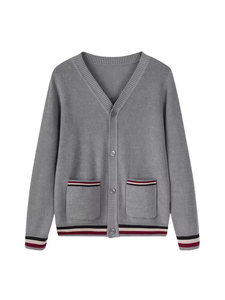 Academy Sweater for Boys And Girls New Color-Block Knitted Cardigan Jacket New Spring And Autumn Kids' School Attire for Girls - Product Image 2