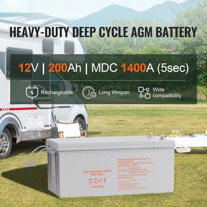 Batteria Marina AGM Ricaricabile 12V 200 AH per RV, Solare, Marino, Grid, UPS, Backup con Basso Tasso di Auto-Scarica - Product Image 2