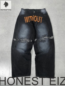 Customizable Denim Mens Pencil Pants High Solid Vintage Loose Fit Casual Breathable Waterproof <b>Embroidered</b> Streetwear Trousers - Product Image 6