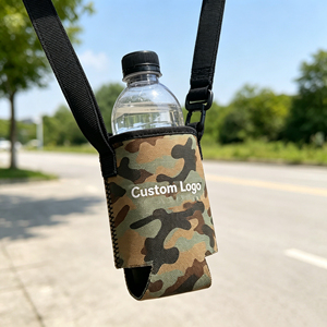 Custom Logo Neoprene Water Bottle Holder with Shoulder Strap Outdoor Sports Bottle Carrier Bag - Product Image 6