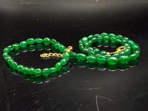 Zambian Emerald <b>Necklace</b> 19 Inch Oval Cabochon Natural Green Gemstone Beaded Jewelry Handmade Statement <b>Necklace</b> Custom Gift - Product Image 2