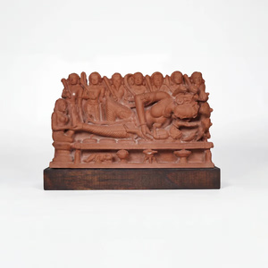 Sculpture de la naissance de Krishna |   Réplique d'art de temple hindou Janmashtami du Xe siècle, rare, provenant d'un musée - Product Image 1