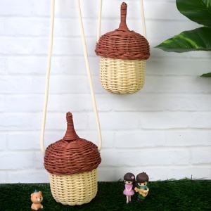 Nouveautés sortie enfants sacs rotin gland mignon épaule sacs à main enfants bandoulière été sac ludique - Product Image 6