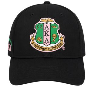 Gorra de Béisbol Black Pink AKA con Bordado de Escudo, Ajustable con Cierre a Presión, Diseño con Letras Griegas, Gorro Deportivo Informal de Moda - Product Image 1