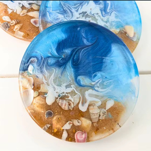 Posavasos Redondos de Resina Pintados a Mano, Ecológicos, Personalizables en Color y Tamaño, Decoración para el Hogar, Regalo para Navidad - Product Image 3