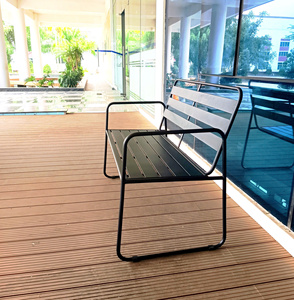 Banco de Metal para Exteriores de 2 Plazas, Banco de Jardín de Acero con Recubrimiento en Polvo - Product Image 3