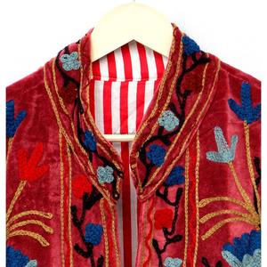 <b>Velvet</b> Suzani Embroidery Woven Cotton Breathable <b>Jacket</b> - Product Image 4