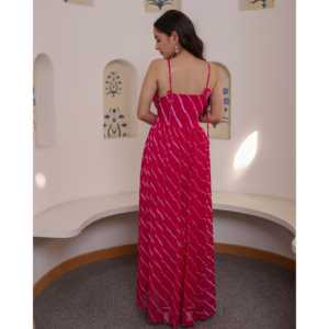 ชุดเดรสทรงเอไลน์สีชมพู Nancy Pink แบบเปิดหลัง ผ้าชีฟองระบายอากาศได้ดี เอวทรงเอ็มไพร์ เหมาะสำหรับงานปาร์ตี้ - Product Image 3