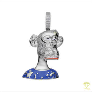 จี้การ์ตูนแบบ Iced Out เงินแท้ 925 ประดับเพชร VVS มอยส์ซาไนต์ เครื่องประดับฮิปฮอป - Product Image 4