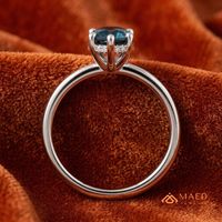 Bague de fiançailles en argent sterling 925 avec moissanite bleue en forme de poire pour femme - Bijoux fins pour anniversaire et mariage