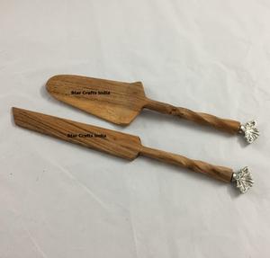 Cuchara de cocina y servir de madera natural con mango de resina, producto de supermercado, cucharas de gran venta para cocinas y hoteles - Product Image 5