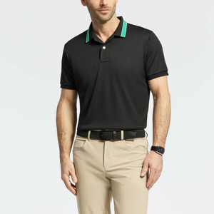 Chemise à manches courtes pour un usage décontracté, 100% coton tricoté, logo imprimé personnalisé, couleur unie, anti-boulochage, polos de haute qualité - Product Image 6