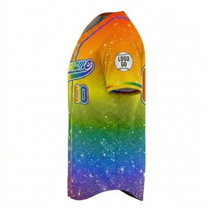 Maillot de baseball personnalisé sublimé pour homme, dégradé arc-en-ciel, nom d'équipe 73 Chase, séchage rapide, manches courtes, toutes saisons, uniforme adulte - Product Image 5