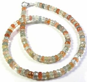 Collier de pierres précieuses facettées en pierre de soleil africaine naturelle de haute qualité, orange, 5,5-6 mm, forme Rondelle, percées au centre, 16 pouces - Product Image 4