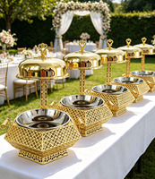 Hotel-Hochzeits-Goldener Speisenwärmer, Chafing Dishes, Metall-Chafing-Dish-Set für gehobene Restaurants, Partys und Catering