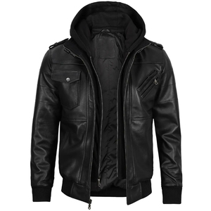 Latest Hot Selling Premium Quality Custom Design Red Real Leather Jacket Streetwear Square Collar Leather Outdoor Jacket <b>Men's</b> - Product Image 6