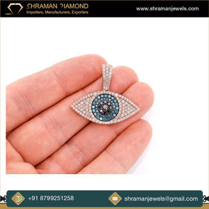 10K <b>Solid</b> <b>Gold</b> Icy Eye <b>Pendant</b> VVS DEF Brilliant Cut Moissanite Custom Superior Quality Eye Design Luxury Manufacturer Gift - Product Image 5