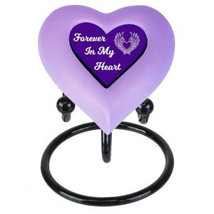 Buy Online Metal <b>Heart</b> Shaped Adult Cremation Urn with Stand Purple Finish New Design <b>Heart</b> Urns Ashes Urns For Adults & Pets - Product Image 1
