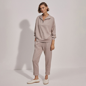 Sweat-shirt polaire imprimé personnalisé grande taille à manches longues pour femme, coupe oversize à épaules tombantes, pull demi-zip pour le printemps - Product Image 3