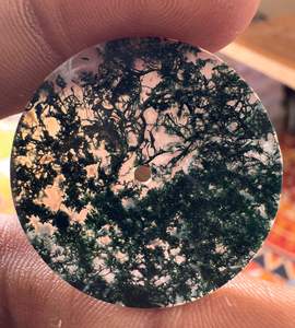 Esfera de reloj de ágata musgosa natural, hermosa esfera para la fabricación de relojes, piedra suelta. - Product Image 2