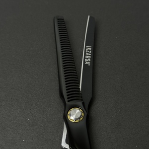 Black Color Paper Coated Hair Thinner <b>Scissors</b> With Round Handle Classic Design Made Barber Thinning Shears In Low MOQ - Product Image 4