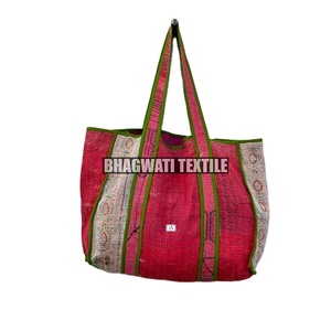 Nouveauté 10 sacs Kantha assortis faits à la main pour les femmes prix de gros sac Kantha traditionnel élégant de style pliant - Product Image 6